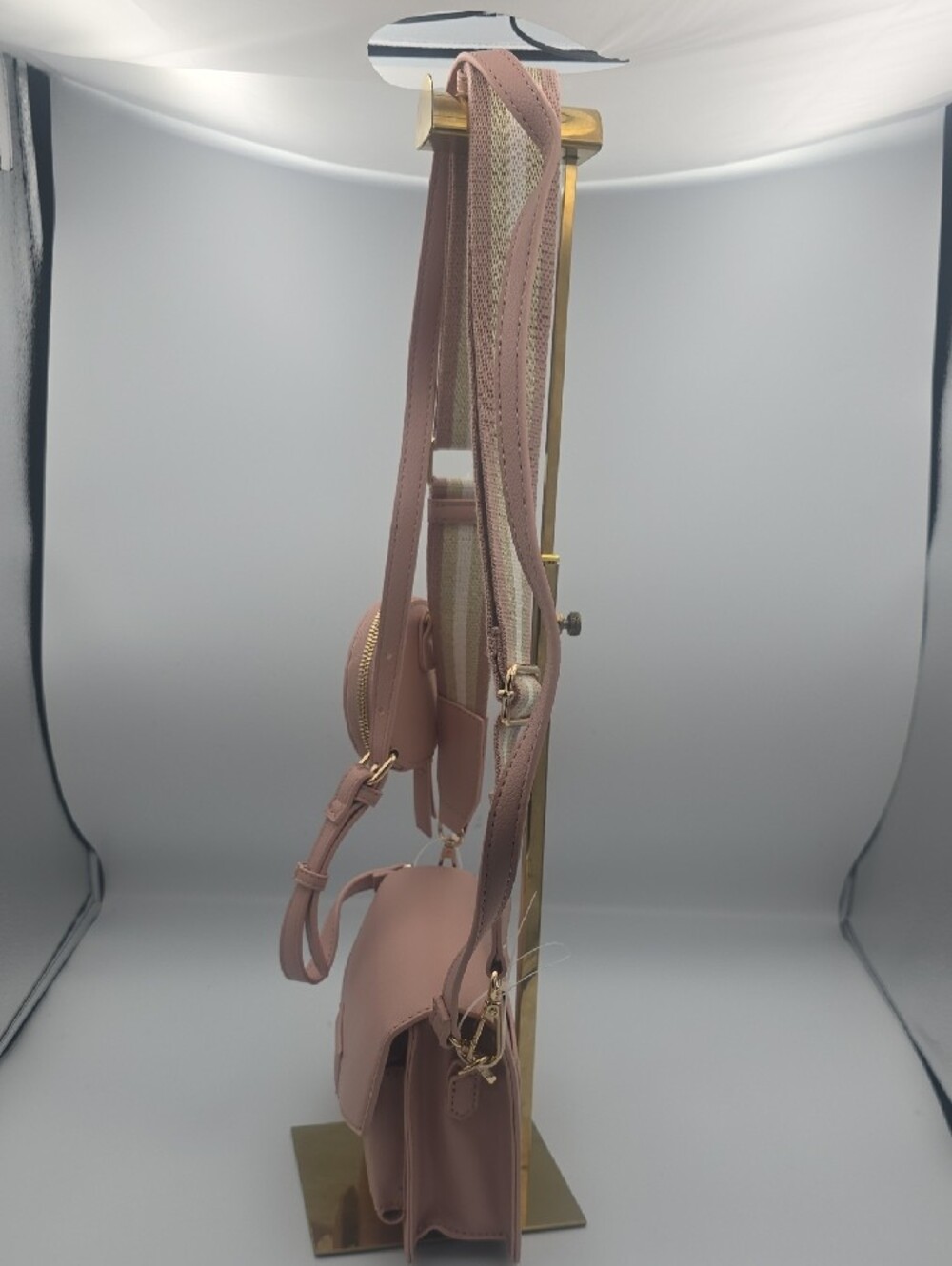 Anne Klein Blush Pink & Gold Small Crossbody Bag W/ Coin Pouch/2 Straps (NWOT)๐ - Picture 6 of 9